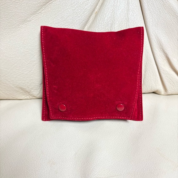 Cartier Accessories - CARTIER Red Travel Pouch w/ Jewelry Pillow Snap Closure